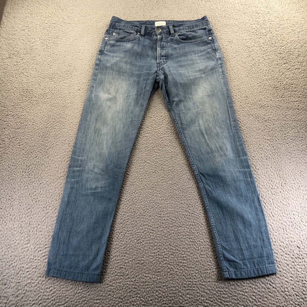 Bonne Gueule Jeans Mens 30x29 Blue Selvedge Japan Line Cotton Linen Medium Wash